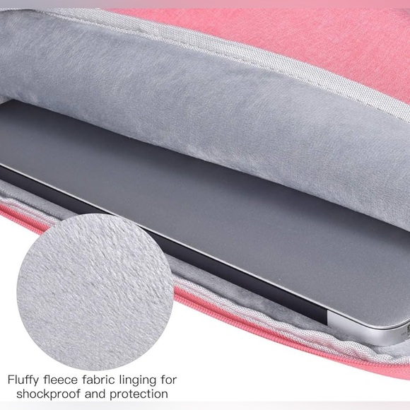 🆕 17” Pink Laptop Sleeve Cover W/ Dual Zipper Water Resistant - Picture 6 of 16